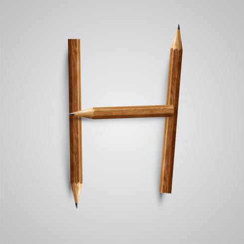 A letter made by pencil, vector
