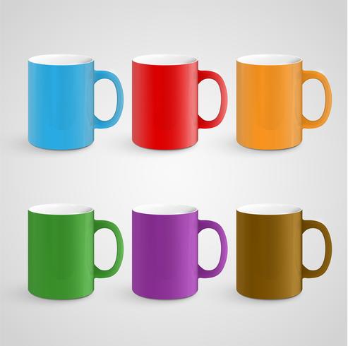 Tazas realistas, ilustración vectorial vector