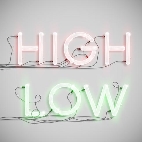 Neon electric word type, vector illustration
