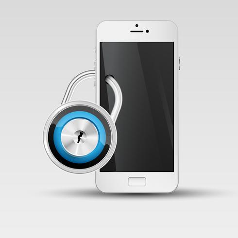 Phone security illustration, vector
