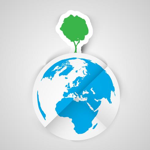 One tree on Earth vector illustration