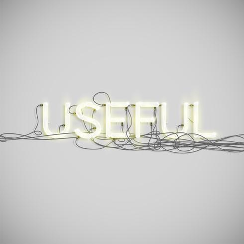 Neon electric word type, vector illustration
