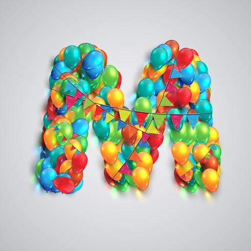 Colorful font made by ballons, vector
