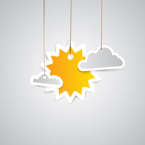 Weather icon made by paper, vector illustration
