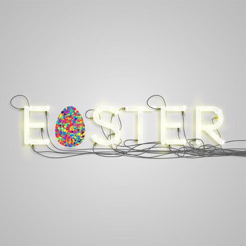 Neon electric word type, vector illustration
