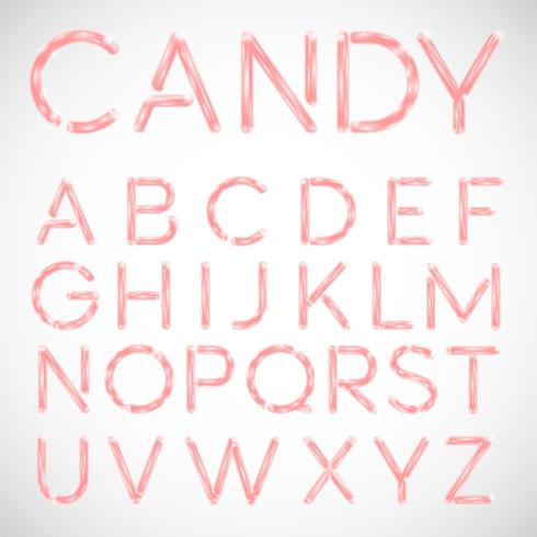 Pink candy font, vector
