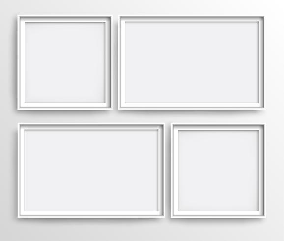 White realistic frames, vector illustration