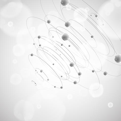 Circles on gray background, vector
