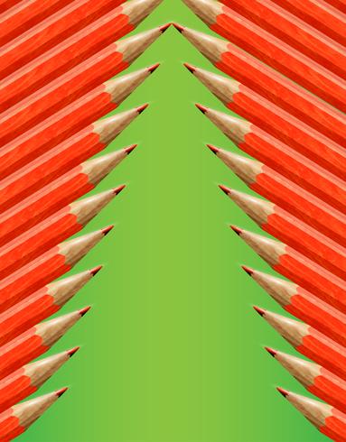 Árbol de navidad hecho por lápices rojos, vector