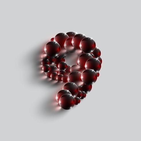 A number made by red spheres, vector
