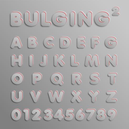 Realistic 3D font, vector
