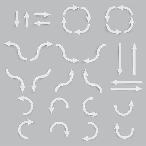 Paper arrows set, vector
