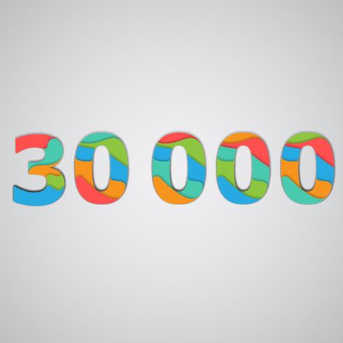 Download Colorful papercut layered number, vector - Download Free ...