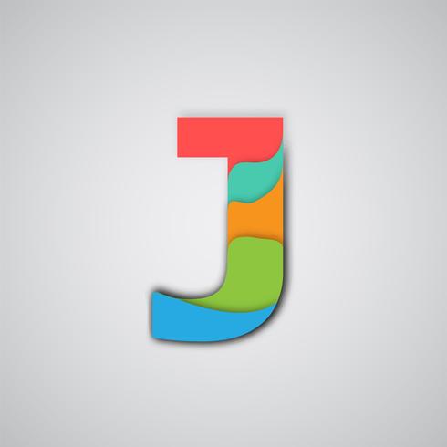 Colorful papercut layered character, vector
