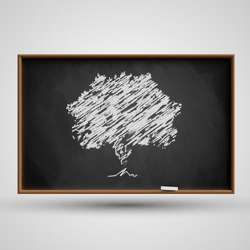 Blackboard with a tree, vector