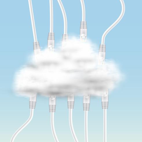 Conexión múltiple a la nube. vector