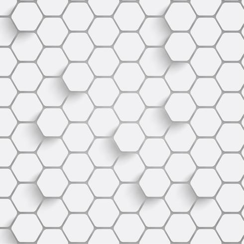 Paper hexagon background with drop shadows. Vector illustration
