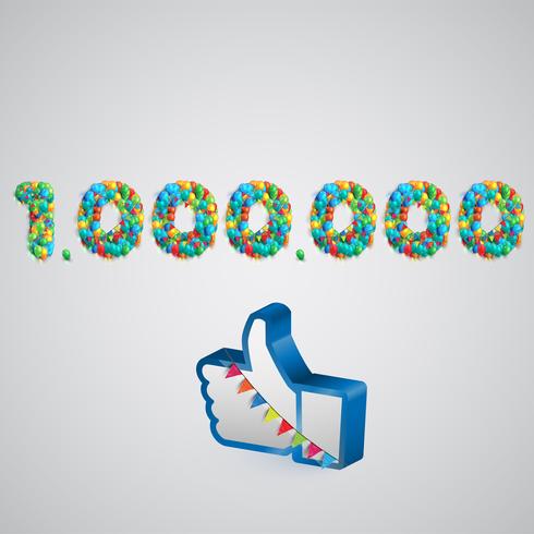 Number of likes made by balloon, vector illustration