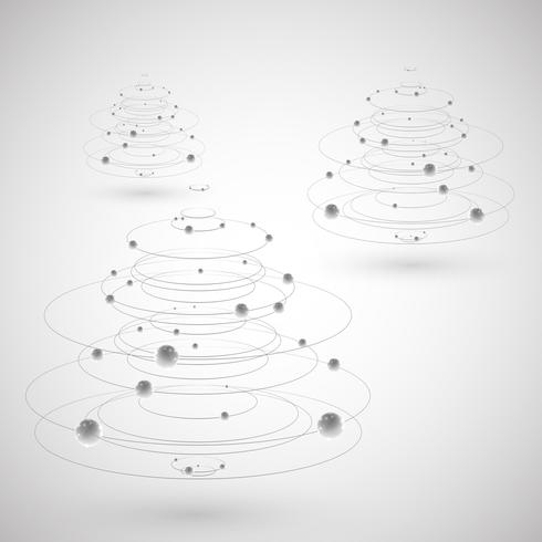 Circles on gray background, vector
