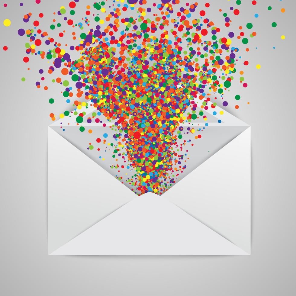 An envelope with a colorful abstract illustration, vector 322061 Vector