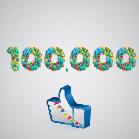 Number of likes made by balloon, vector illustration