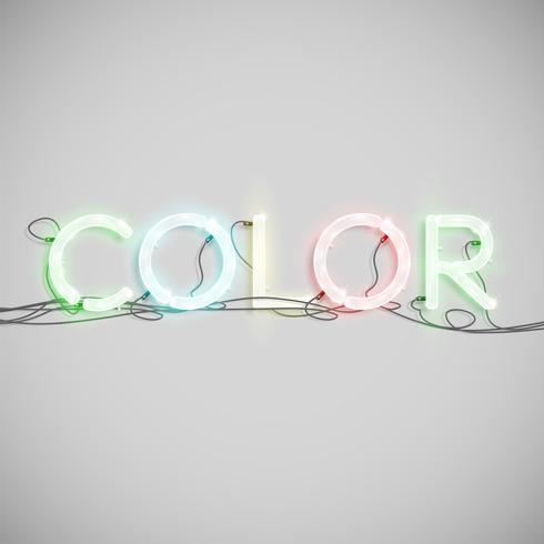 Neon electric word type, vector illustration
