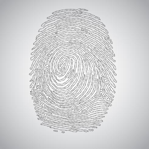 Fingerprint made by binary code, vector
