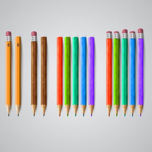 Colorful pencils, vector