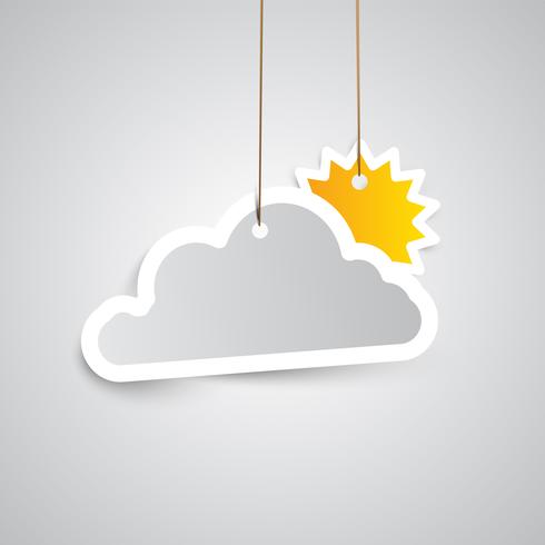 Weather icon made by paper, vector illustration
