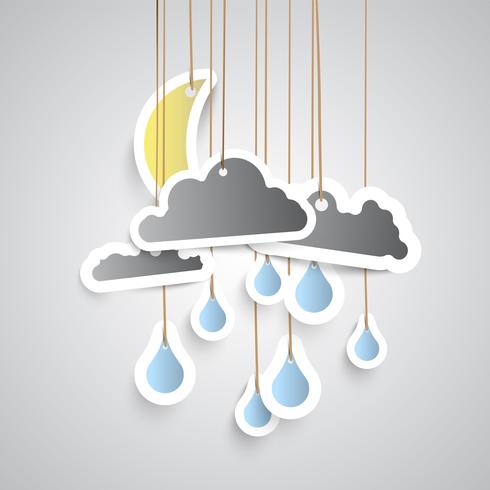 Weather icon made by paper, vector illustration
