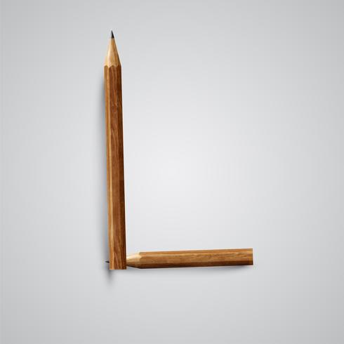 A letter made by pencil, vector
