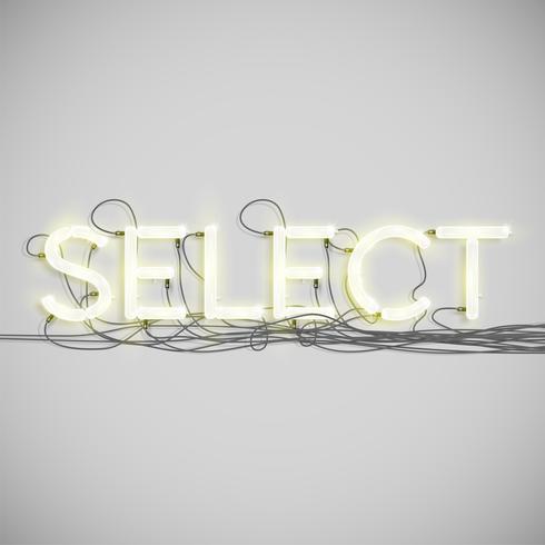 Neon electric word type, vector illustration
