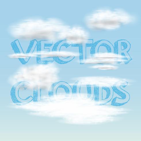 Nubes realistas, vector
