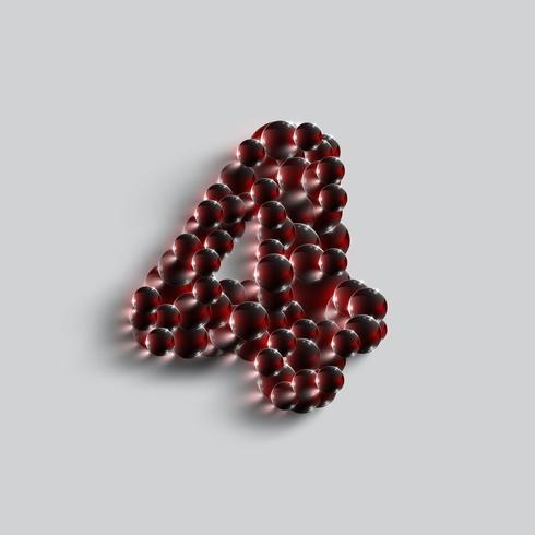 A number made by red spheres, vector
