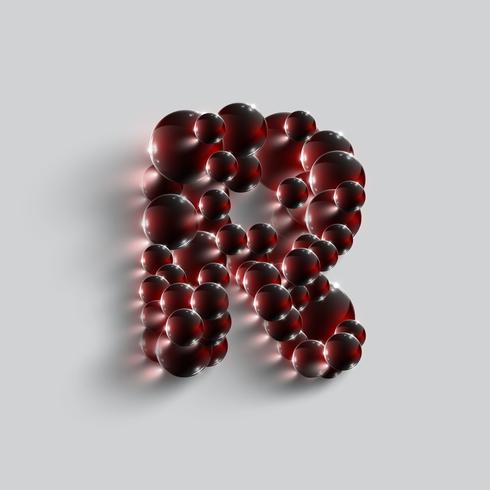 A letter made by red spheres, vector
