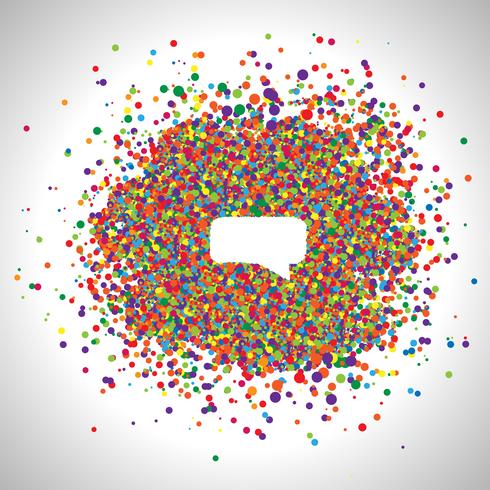 Speech bubble made by colorful dots, vector
