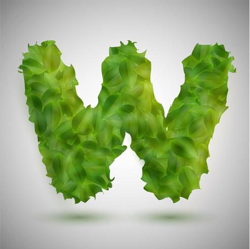 A letter made by leaves, vector

