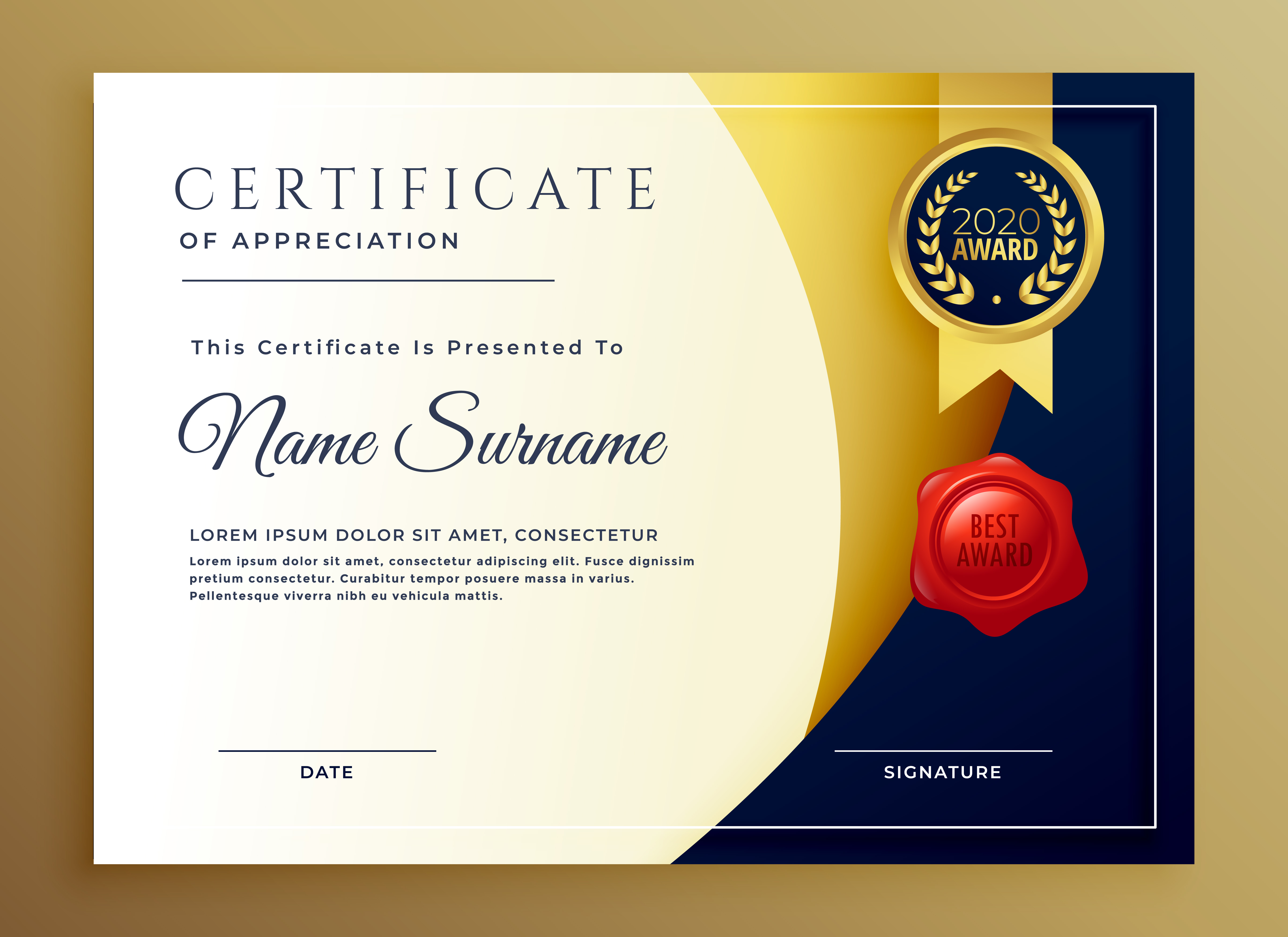 elegant-certificate-of-appreciatiom-template-design-download-free-vector-art-stock-graphics