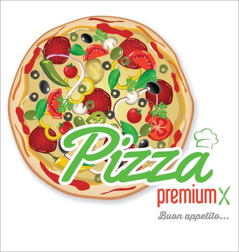 Fondo de pizza de diseño retro. vector