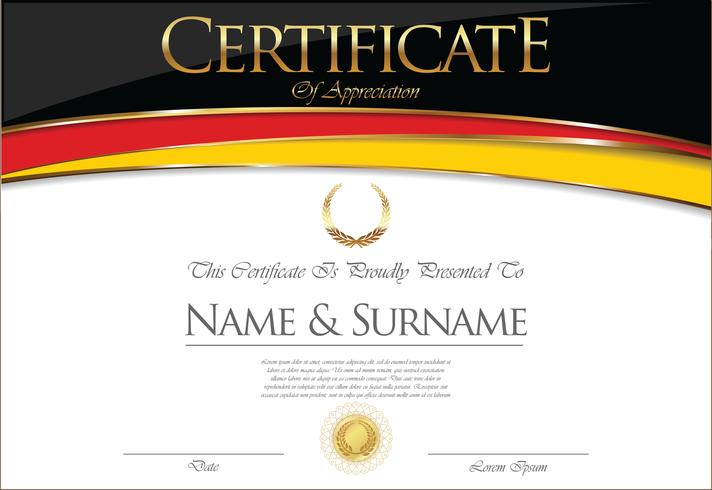 Certificate or diploma Germany flag design vector