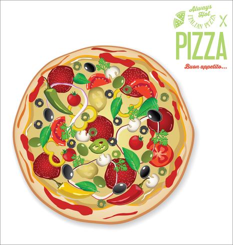 Fondo de pizza de diseño retro. vector