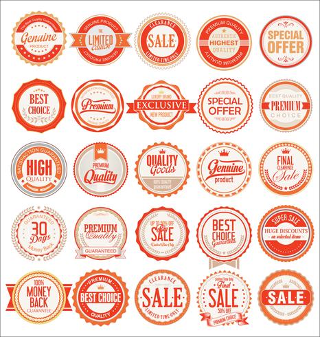 Colección de insignias y etiquetas retro vintage vector