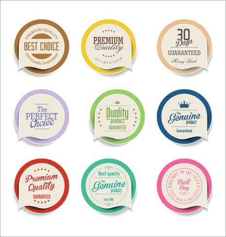 Modern badges stickers and labels collection vector