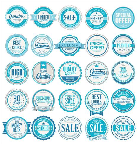 Retro golden badge vector illustration collection