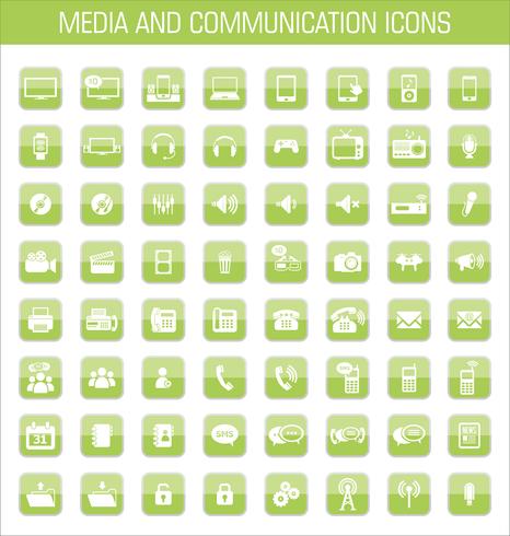 Iconos de medios y comunicación. vector