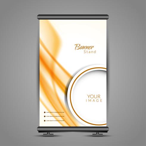 Modern roll up banner stand design vector