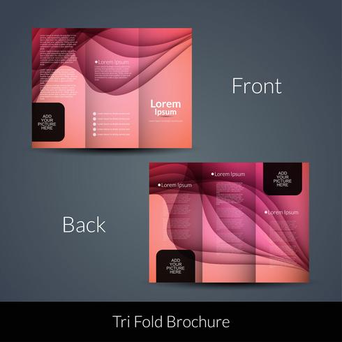 Abstract tri fold business brochure template vector