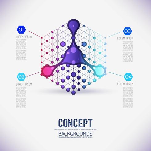 Concepto abstracto cubo de celosía geométrica vector