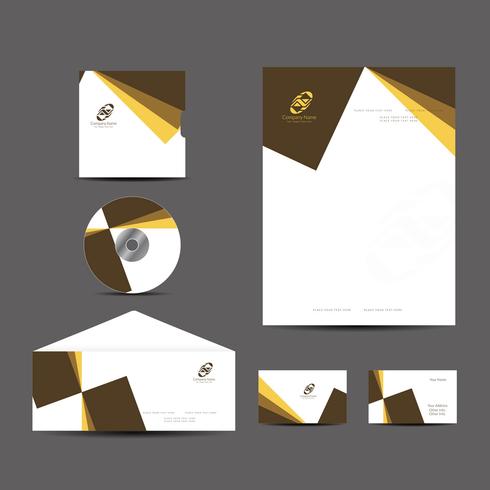 Modern business identity design set vector