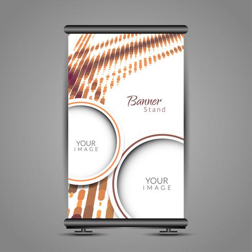 Modern roll up banner stand design vector